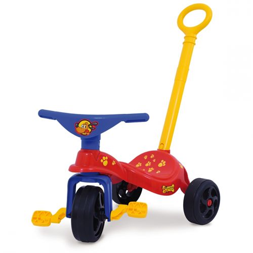 Triciclo Motoca Infantil Passeio Empurrador Pedal Som Verde