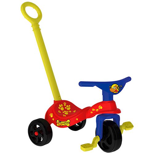 Triciclo Infantil Motoca Mickey com Empurrador e Proteção Xalingo