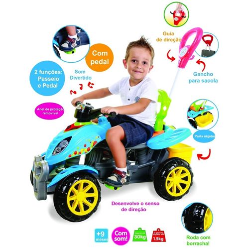 Carrinho Infantil Passeio e Pedal Triciclo 2 em 1 - Play Trike - Maral -  Rosa