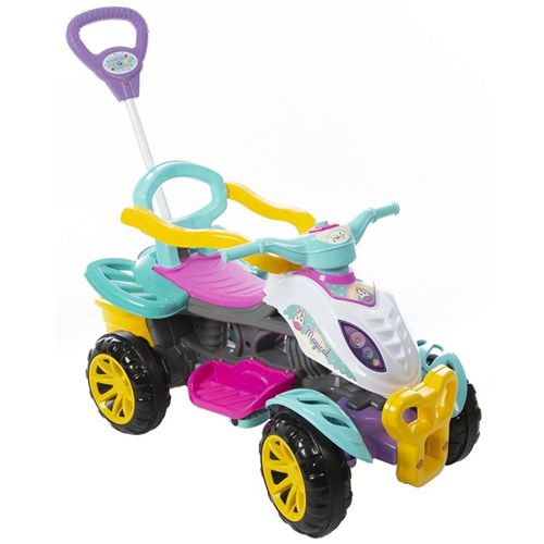 Triciclo Infantil Baby City Menina com Empurrador - Rosa