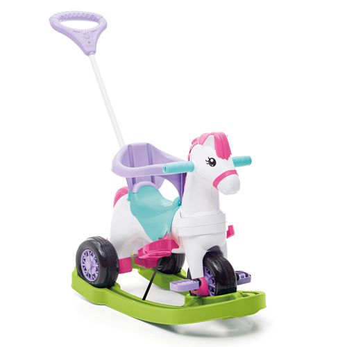 Triciclo Infantil Ultra Bikes Motoca Com Buzina Menina/Menino - Branco+Rosa