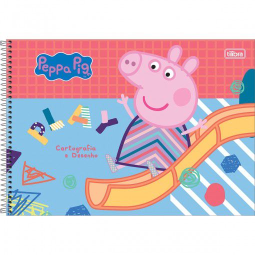 Caderno cartografia e desenho Peppa Pig 80 folhas Tiilibra - C&M Papelaria