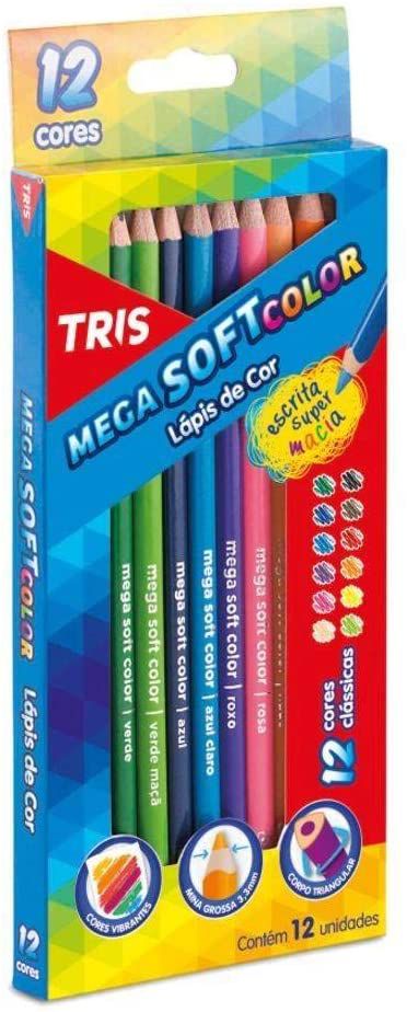 Ecolapis de cor megasoft color 12 cores + 3 grafite hb Tris - C&M Papelaria