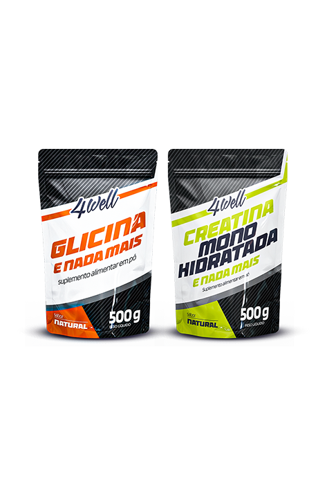 KIT GLICINA 500G + CREATINA 500G 4WELL