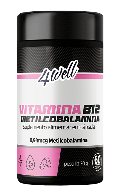 VITAMINA B12 4WELL - METILCOBALAMINA 9,94MCG - 60 CÁPSULAS