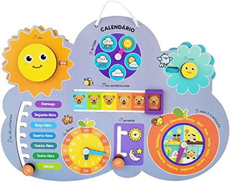 Calendário Animado De Madeira - Babebi - Mit Kids - Brinquedos Educativos e  Criativos