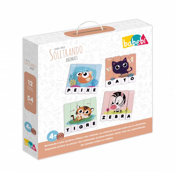 Quebra-cabeça Soletrando Animais - Babebi - Mit Kids - Brinquedos  Educativos e Criativos