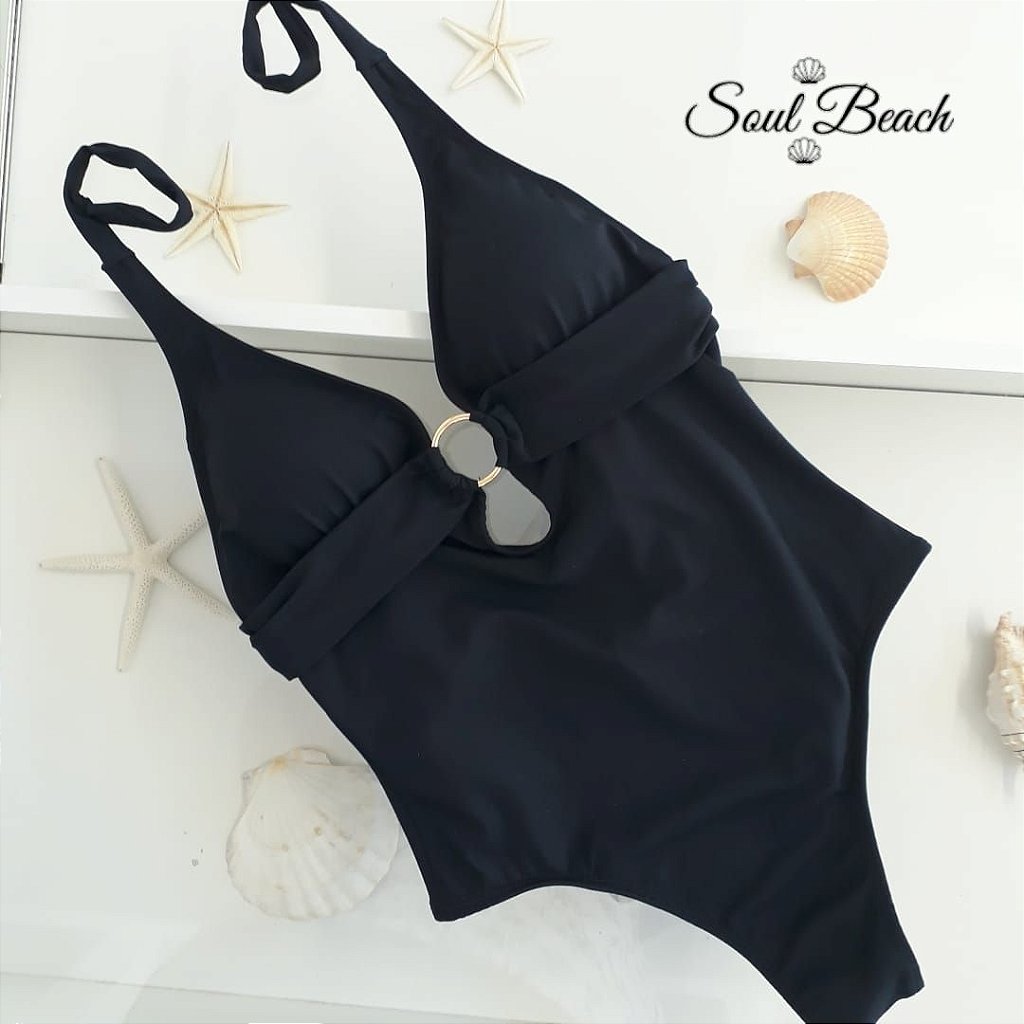 Soul Beach Moda Praia Maiô Argola Preto
