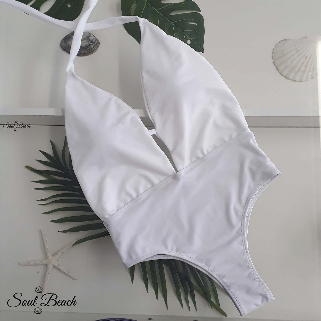 Soul Beach Moda Praia Frente Única Branco
