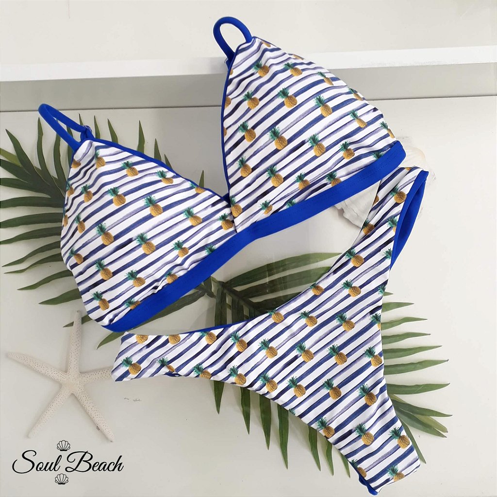 Soul Beach Moda Praia biquíni retrô asa delta abacaxi