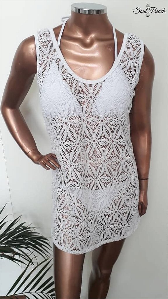 Soul Beach Moda Praia vestido saída de praia branco