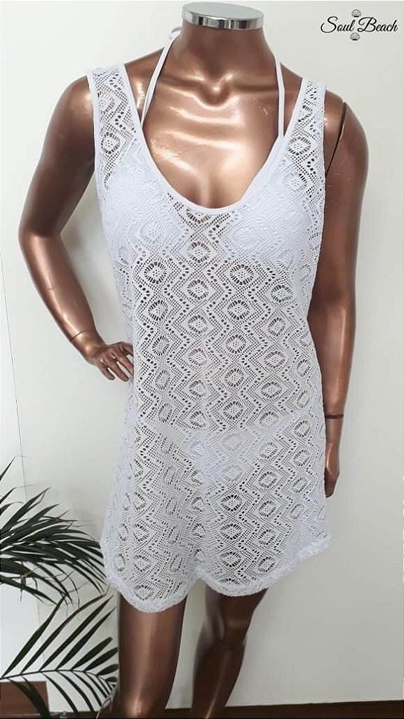Soul Beach Moda Praia vestido saída de praia branco