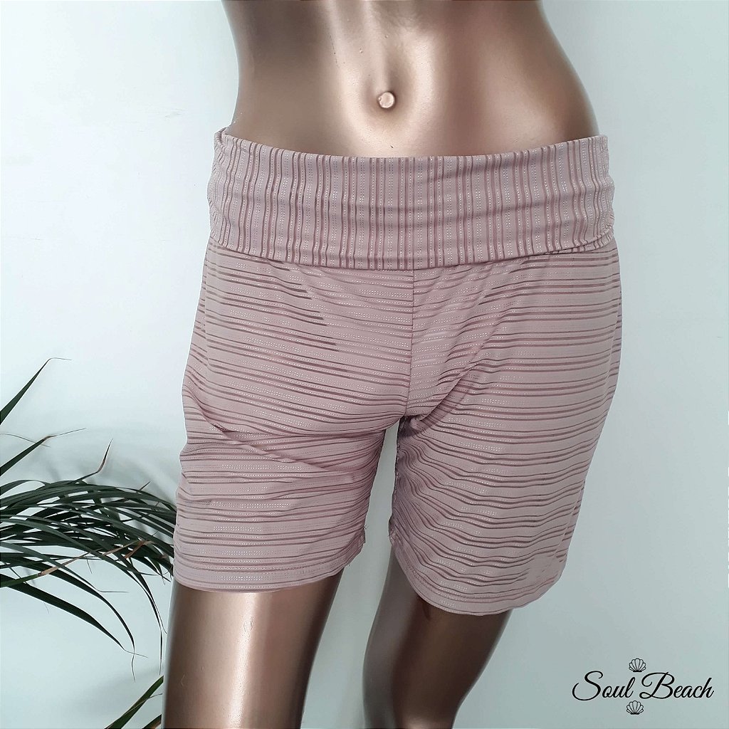 Soul Beach Moda Praia bermuda saída de praia rosê