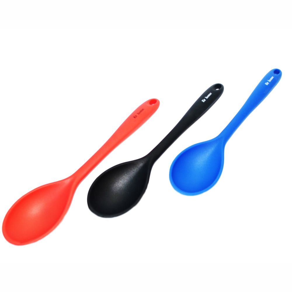 Colher de Silicone Flexível 28cm - Cores Preto, Azul e Vermelho - Loja Doca 