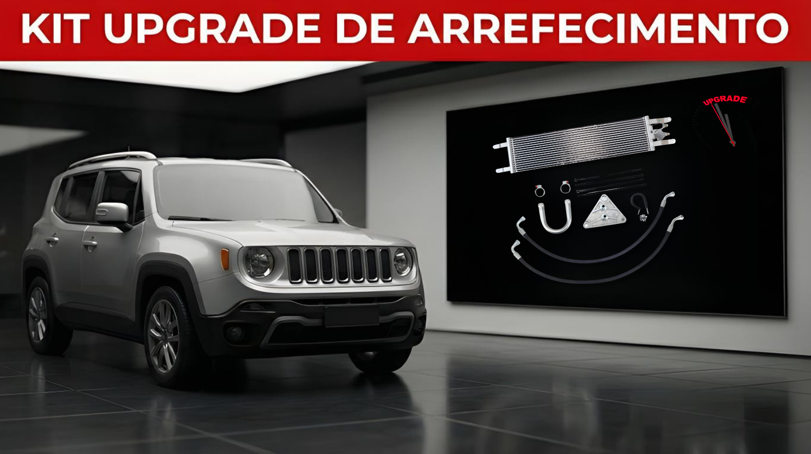 Componentes novos do sistema de arrefecimento representando kit upgrade