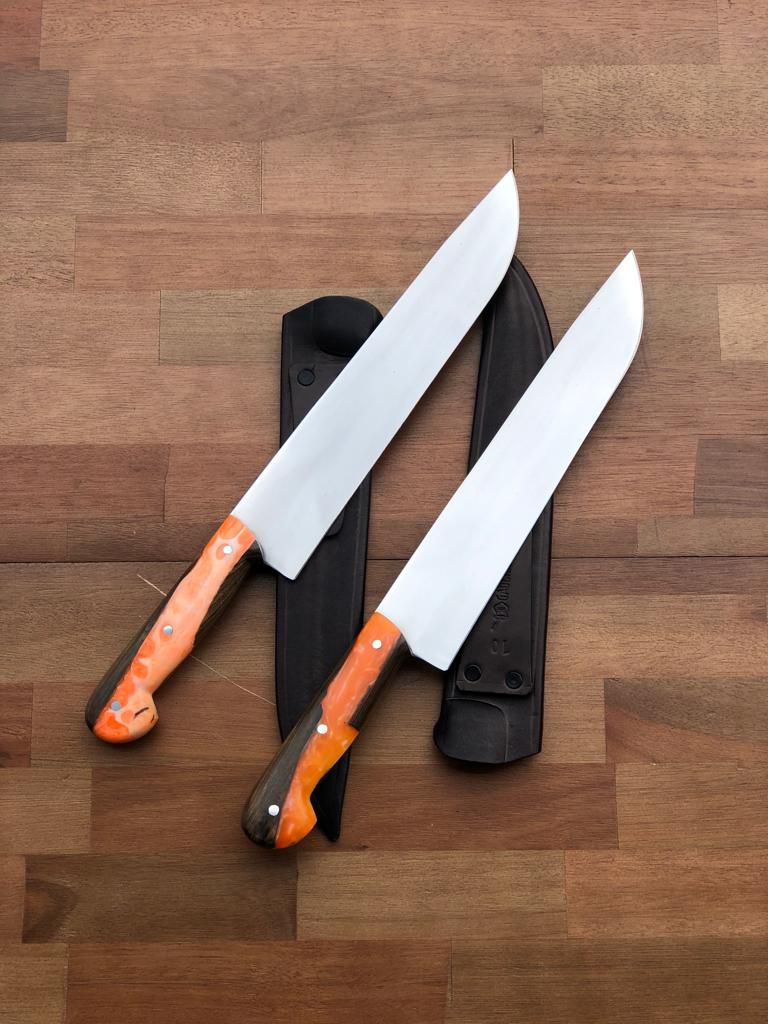 Faca Inox 1010IC Laranja - Churrasco, Cutelaria e Agronegocio
