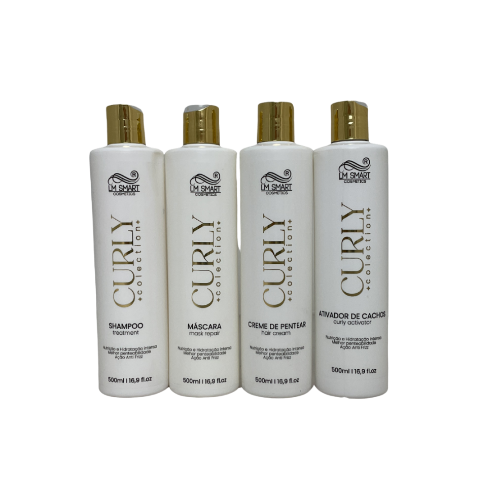 Kit Curly Colection - Shampoo, máscara, ativador e creme para