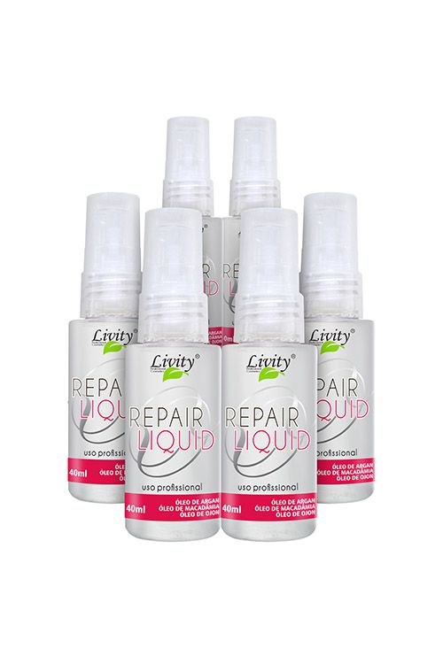 Reparador de Pontas Repair Liquid Livity 40ml Combo com 6 - Os