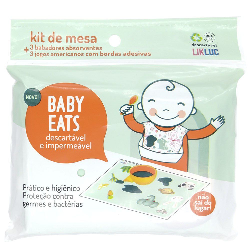 Jogo Americano Descartável Com Adesivo Baby Eats 8und Likluc