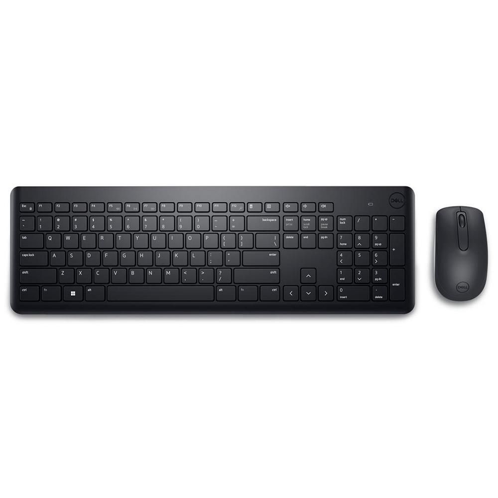 Kit Teclado e Mouse Dell KM3322W Sem Fio USB ABNT2 Pilha AAA Preto