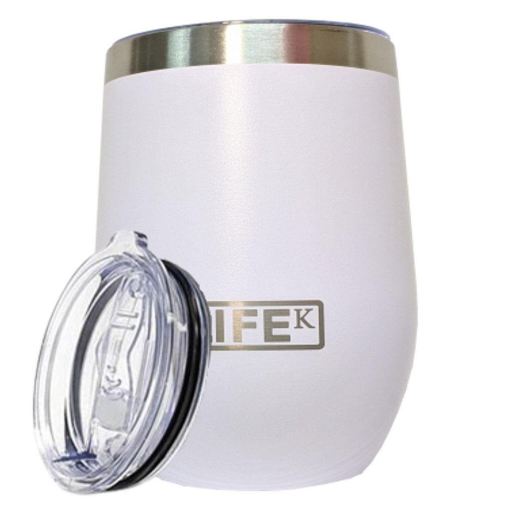 Copo Térmico para Laser Aço Inox com Tampa Acrílica Branco Fosco - 350ml -  socd-mob