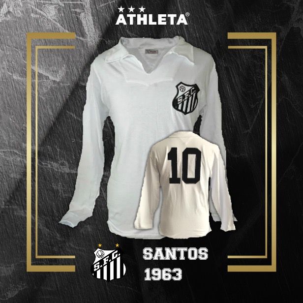 CAMISA SANTOS BRANCA 1962 E 1963 MANGA LONGA MUNDIAL - Athleta Store