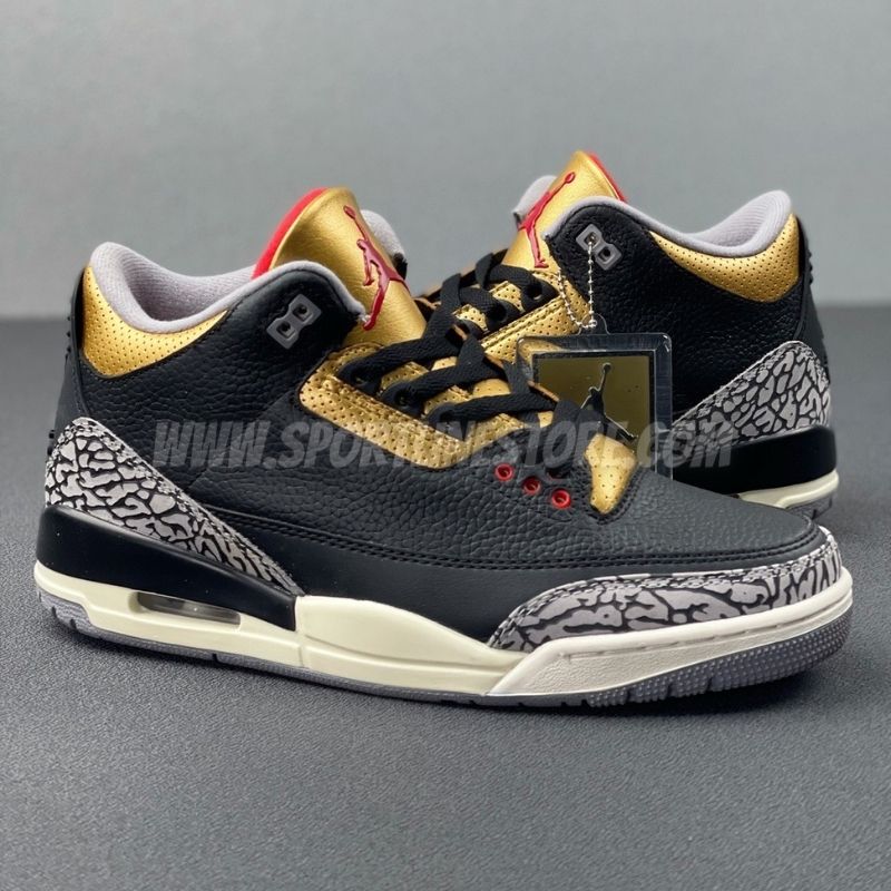 Air jordan 3 discount preto e dourado