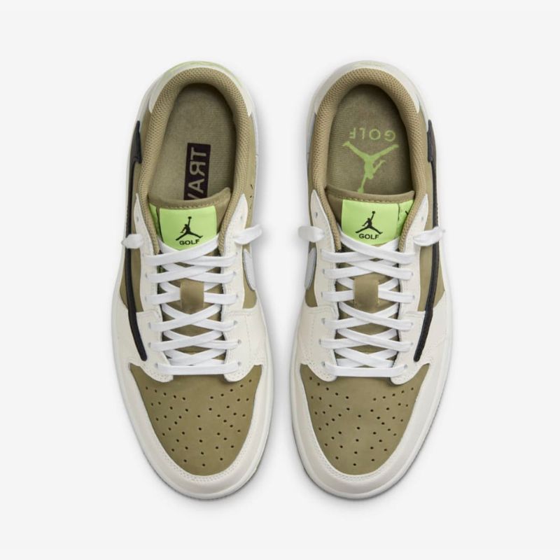 Tênis Air Jordan 1 Low Golf x Travis Scott Neutral Olive - FZ3124