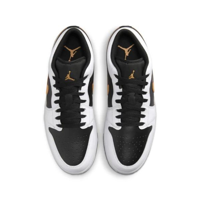 NIKE AIR JORDAN 1 LOW 24cm ブラック ゴールドプレート Tênis Air Jordan 1 Low White Black Metallic Gold Swoosh - 553558