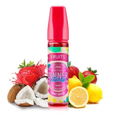 Imagem descrição Pink Wave by Dinner Lady Embalagem de Pink Wave da marca Dinner Lady com selo de qualidade premium do Juice e frutas ao fundo