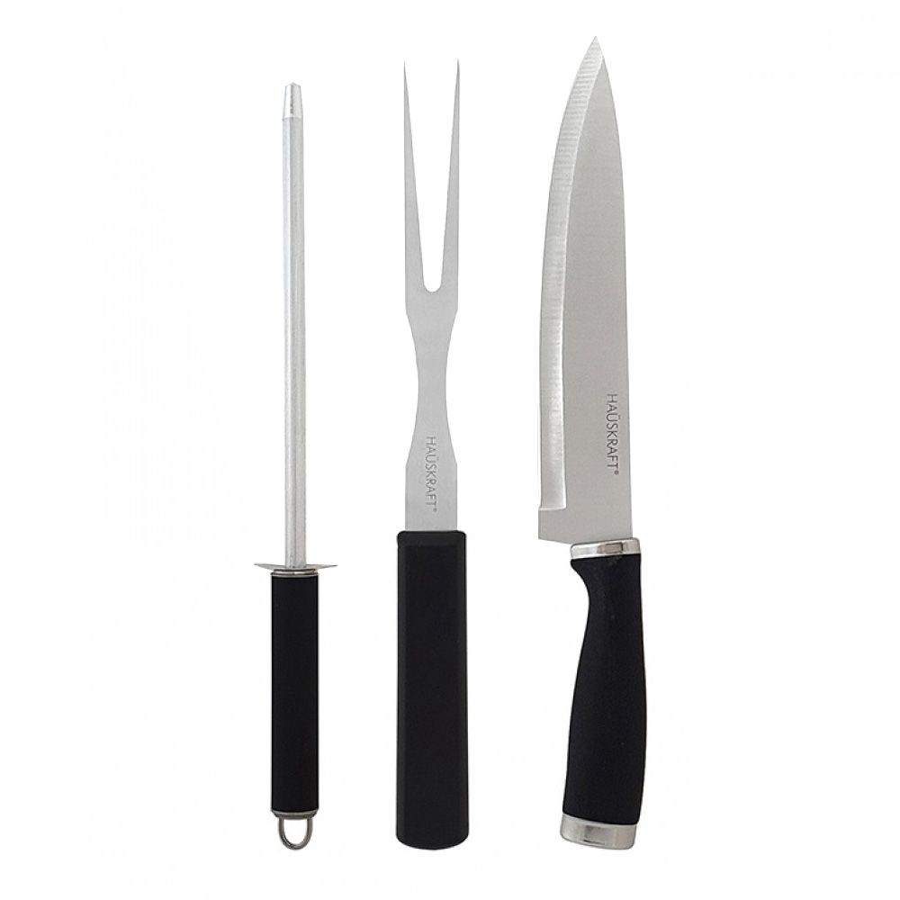 Kit para Cozinha 3 Peças Garfo Faca e Chaira Kala