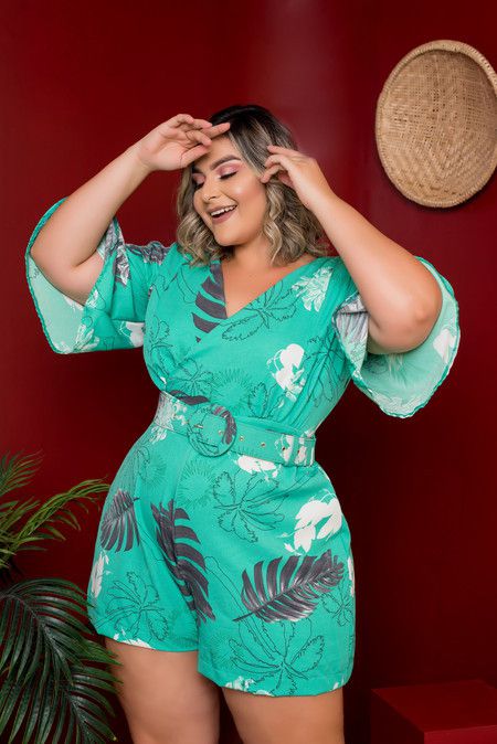 macaquinho feminino plus size