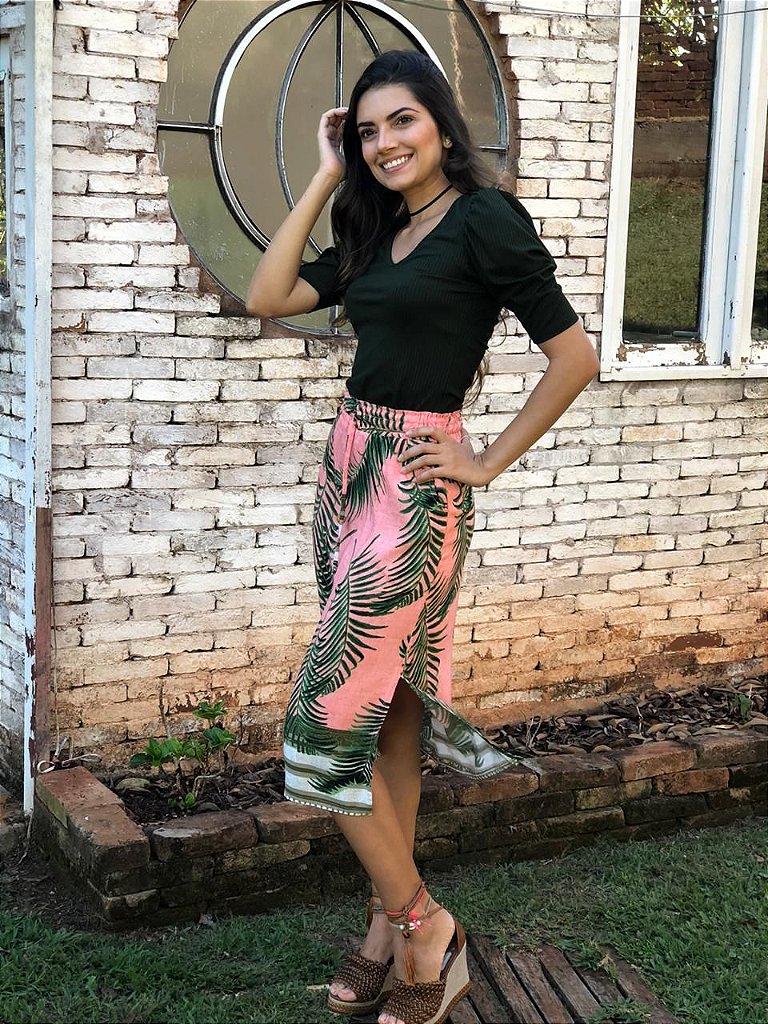 saia midi com abertura lateral