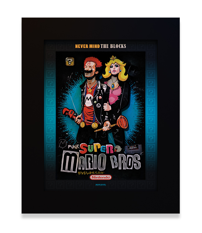Quadro 32x45 The Super Punk Mario Bros - Mario & Peach - Horizon