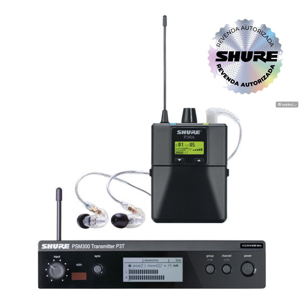 Sistema de Monitor Pessoal Shure PSM 300 com IEM - Seegma Store