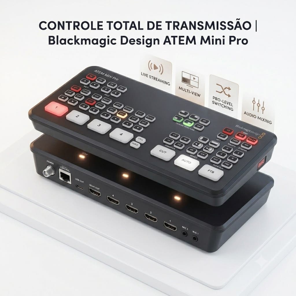 Switcher Blackmagic Design ATEM Mini Pro para Live Streaming
