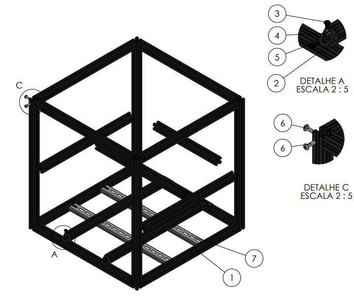 Kit Frame Preto para Impressora 3D Voron 2.4 | Alumínio