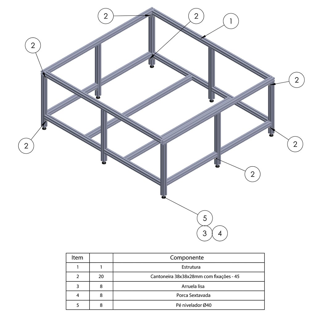 Kit CNC Revolution 3 Perfil Estrutural Alumínio Atividade Maker
