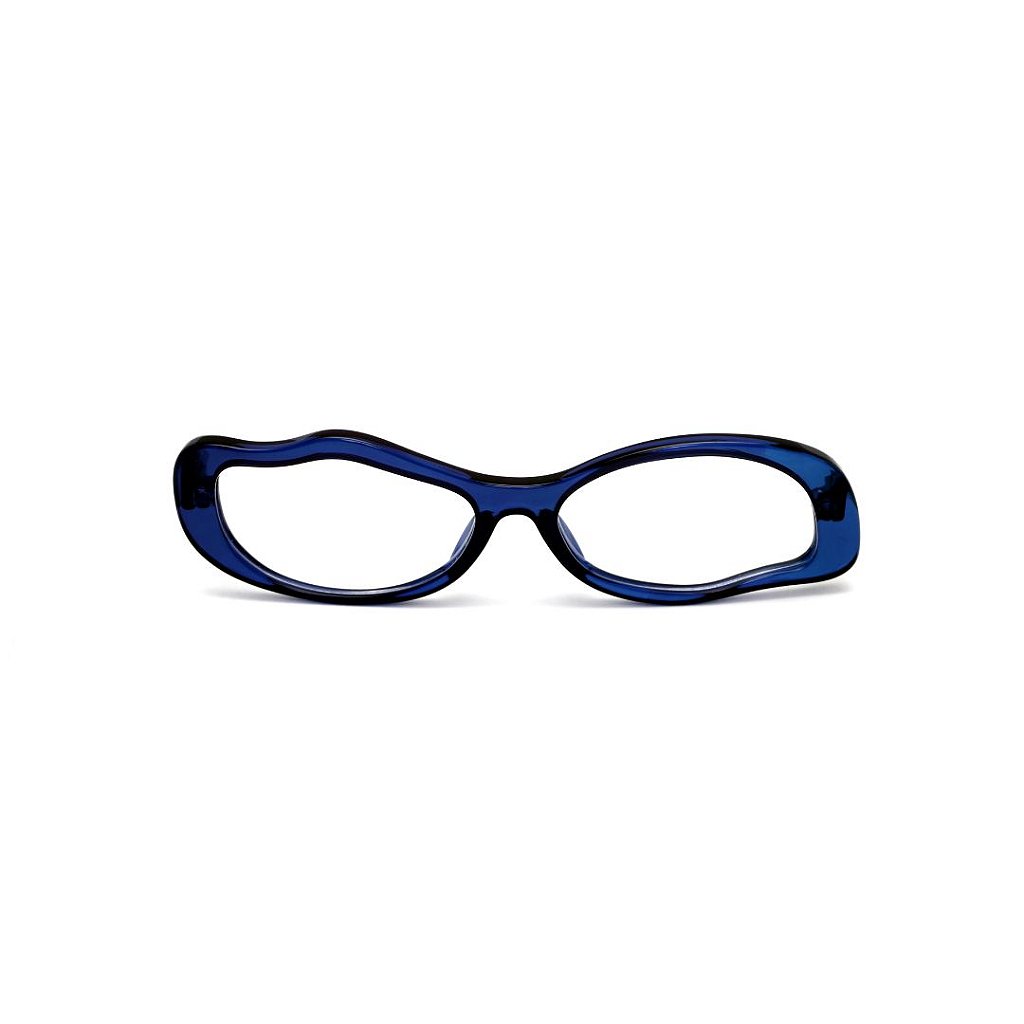 Armação para óculos de Grau Gustavo Eyewear G15 13. Cor: Azul translúcido.  Haste preta. - Gustavo Eyewear Óculos de Sol e Óculos de Grau