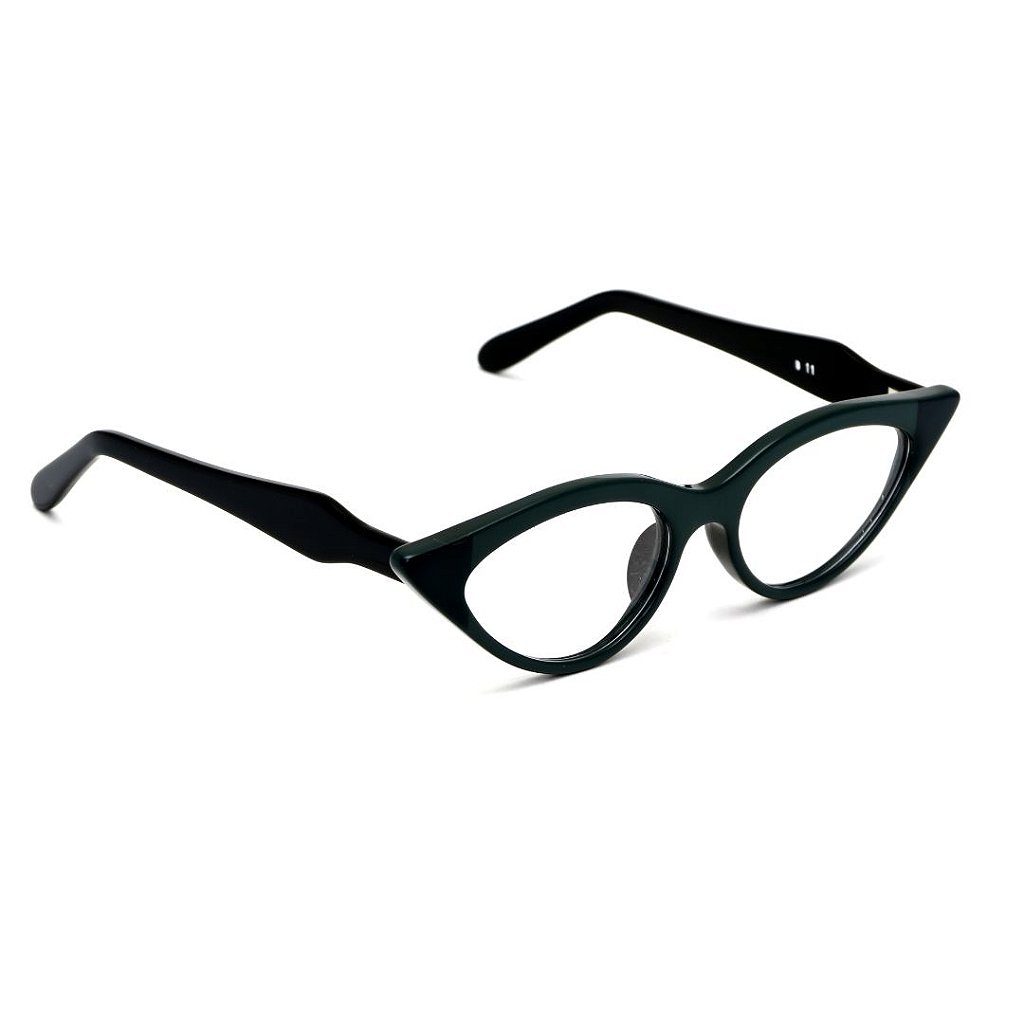 Armação para óculos de Grau Gustavo Eyewear G11 1. Cor: Verde opaco. Haste  preta. - Gustavo Eyewear Óculos de Sol e Óculos de Grau