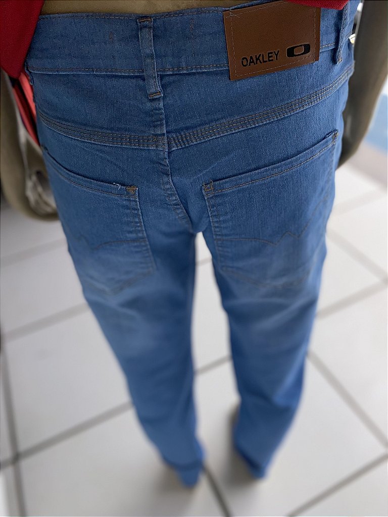 Calça jeans oakley lavagem clara masculina moda - BORGES OUTLET