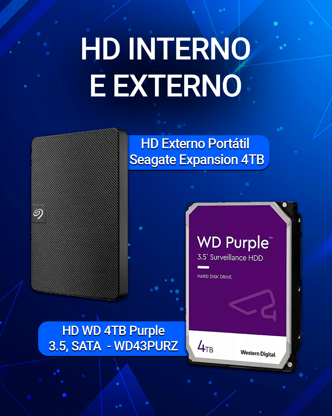 HD WD 4TB Purple, 3.5', SATA - WD43PURZ - Creacom Informática