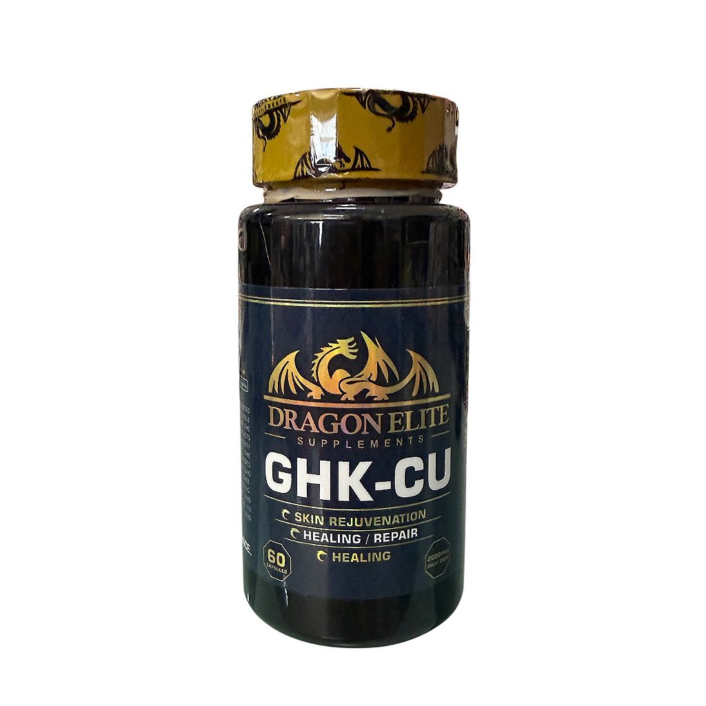 ghk cu capsulas GHK-CU Peptídeo de Cobre, 60 Cápsulas, Dragon Elite bac water walgreens Bacteriostatic 5amino1mq Potency:1 mg Orange