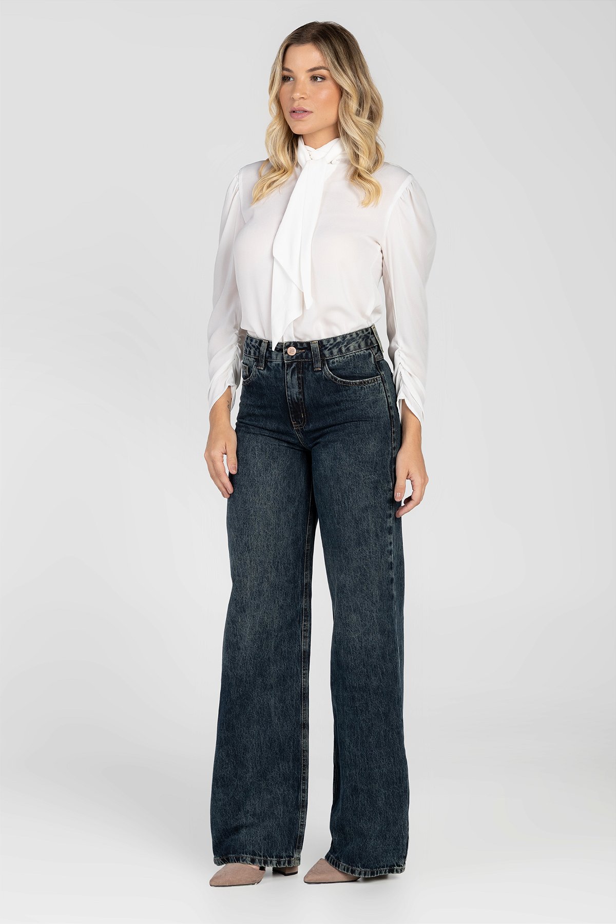 Calça Wide Leg Jeans - Jacarta