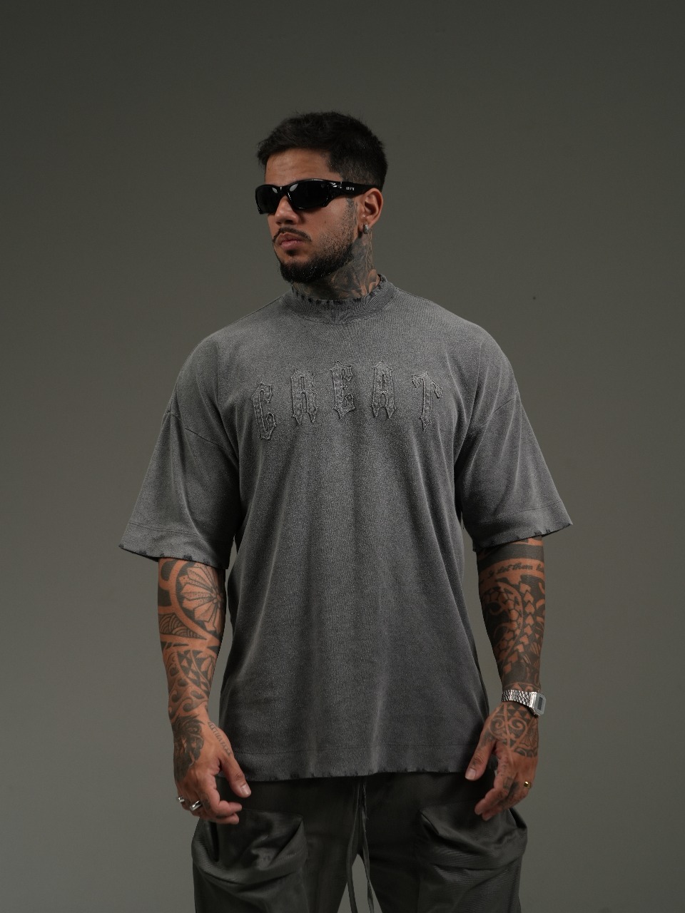 Camiseta CREAT estilo vintage wash urbana