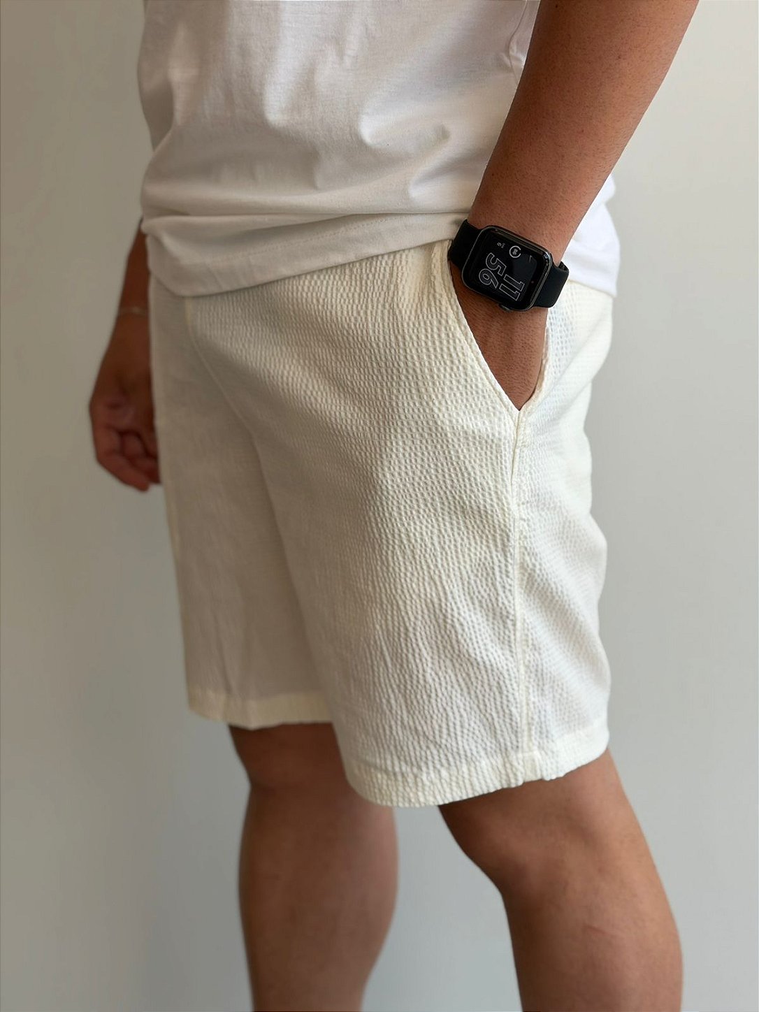 Bermuda Acostamento Linho – vista lateral