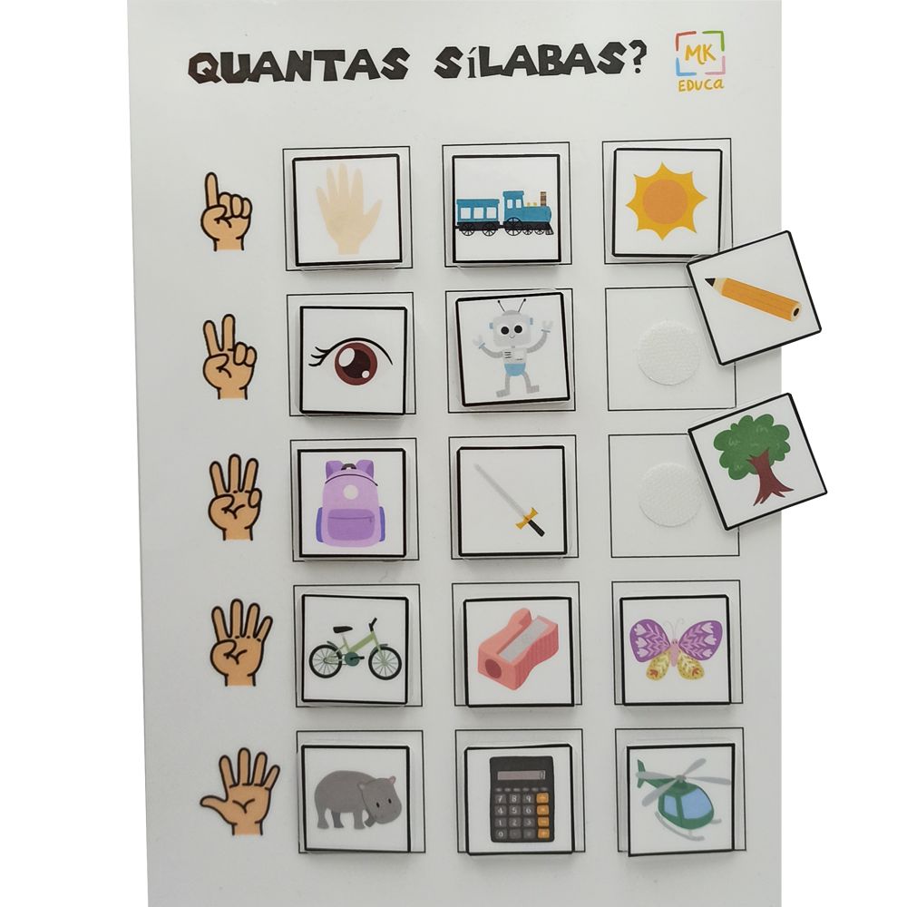 Separe as sílabas: jogo educativo