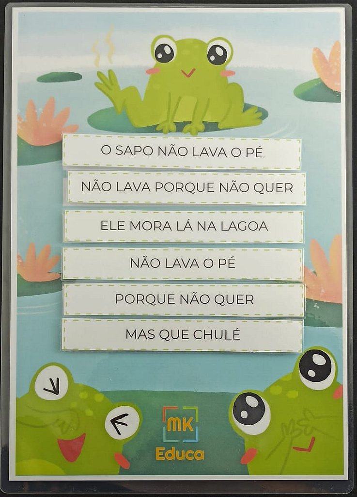 Jogo Pedagógico Música Fatiada - O sapo não lava o pé - Mk Educa