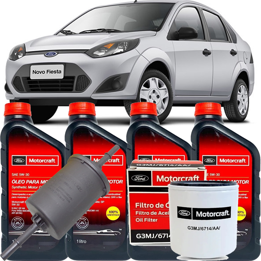 Kit Revisão Troca de Oleo 5W30 Motorcraft Ford Fiesta 1.0 E 1.6 8V Zet -  Sua melhor opção em kits troca de óleo e manutenção preventiva