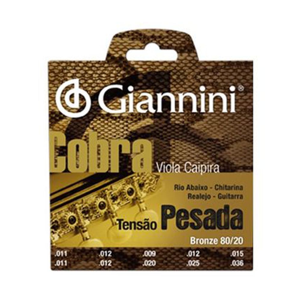 Encordoamento Viola Caipira Cebolao D Giannini Cobra Cv 82 M